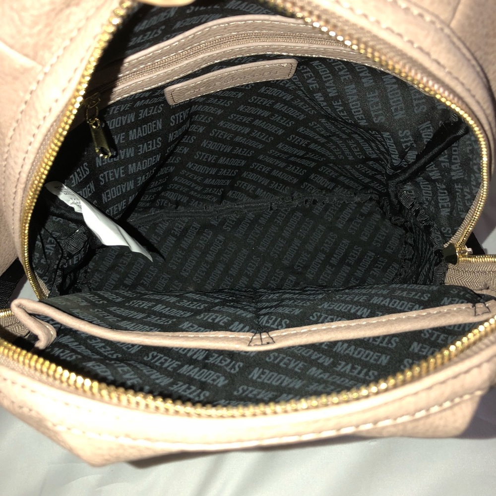 Steve Madden Mini Backpack Purse Nude Tan Blush - Picture 7 of 7